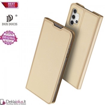 Dux Ducis dirbtinės odos atverčiamas dėklas - auksinės spalvos (Samsung A32 5G)